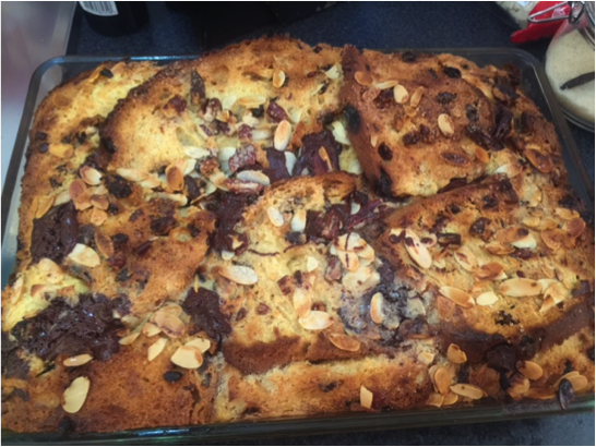British Baileys Bread Butter Pudding With White Brown Chocolate Chips International Cooking Club Singapore Ltd